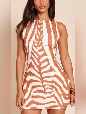 PrettyLittleThing | Dresses | Orange Mesh Marble Print Ruched Bodycon Dress